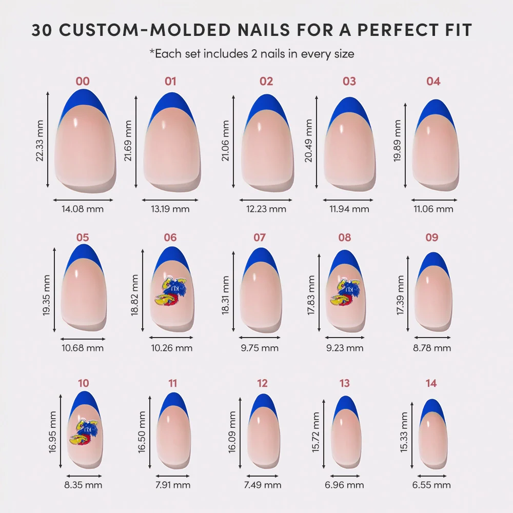 Kansas Jayhawks Press-On Nail Set - Image 6