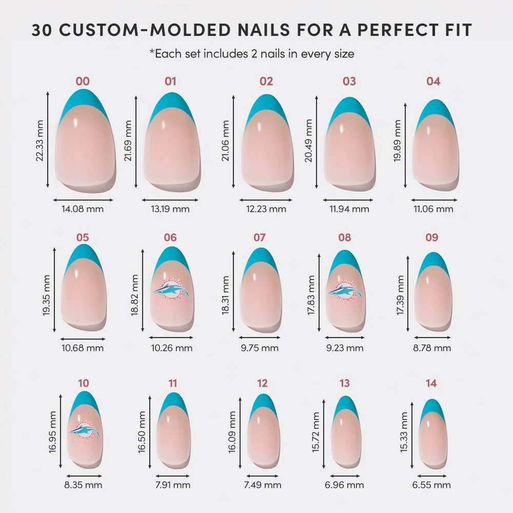 Miami Dolphins Press-On Nail Set - Image 6