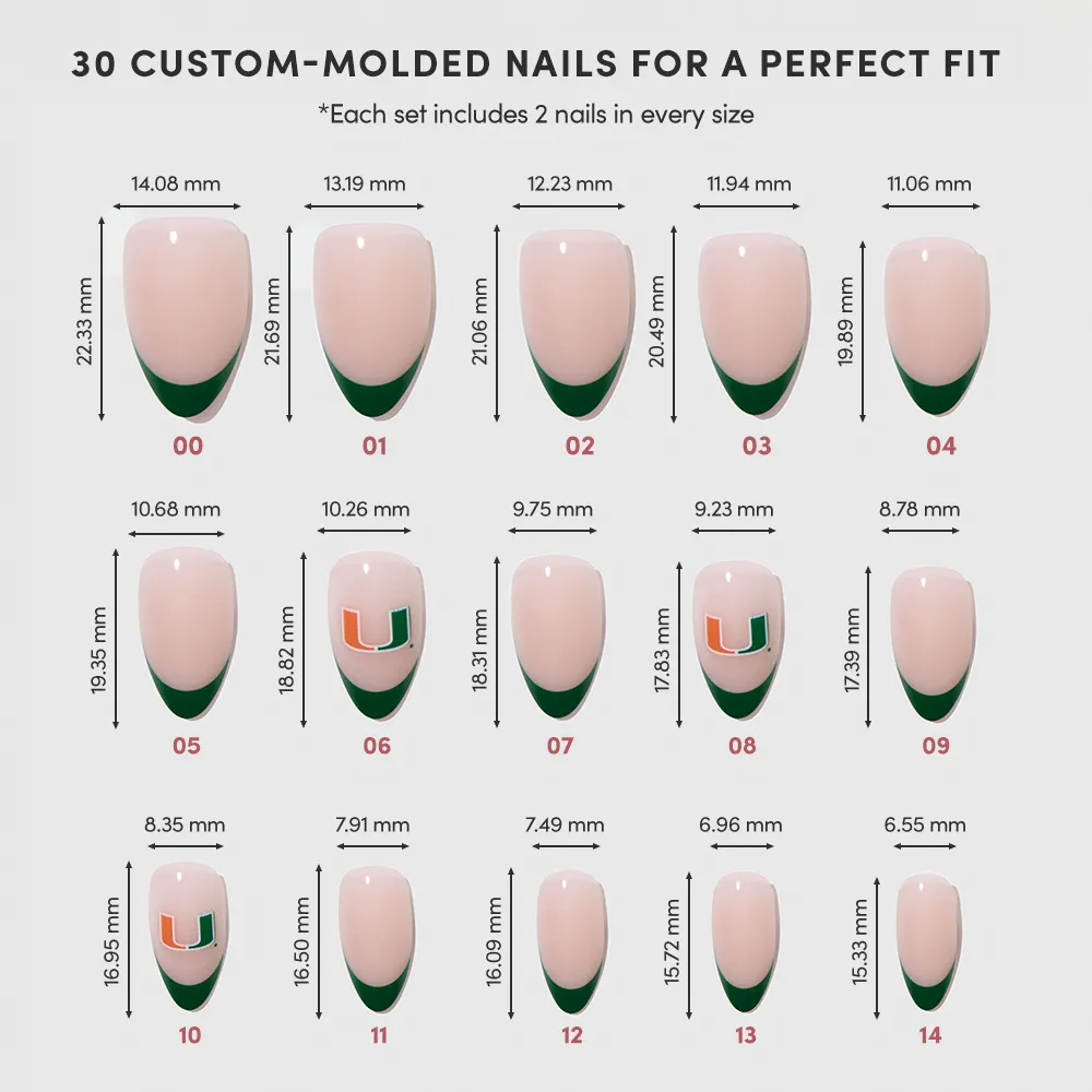 Miami Hurricanes Press-On Nail Set - Image 6