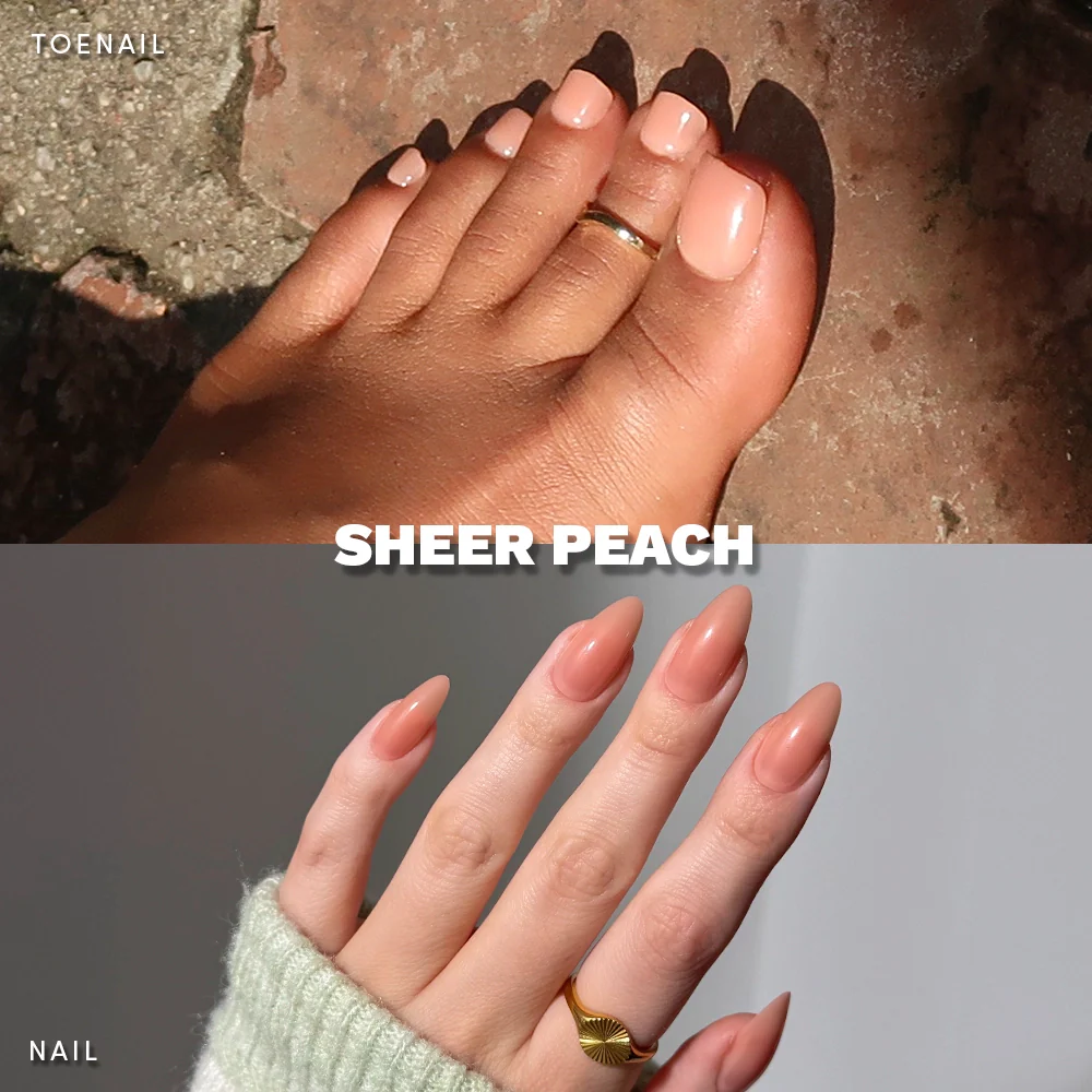 Sheer Peach Mani Pedi - Image 2